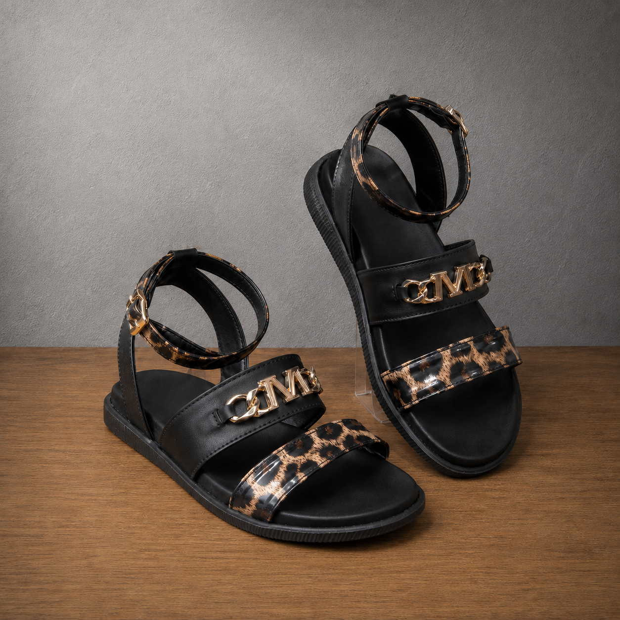 صندل زنانه پلنگی مدل Leopard Print Sandals